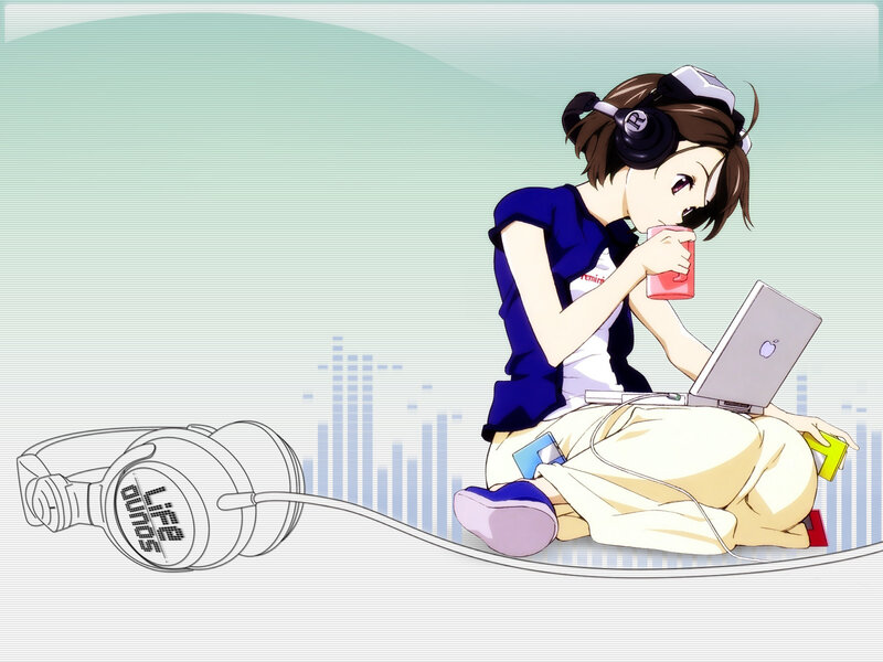 anime girl with headphones