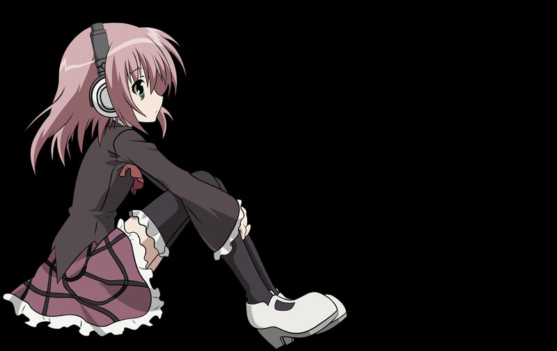 anime girl with headphones
