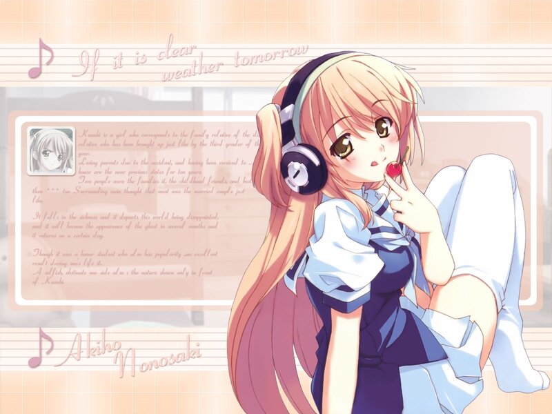 Anime girl with headphones