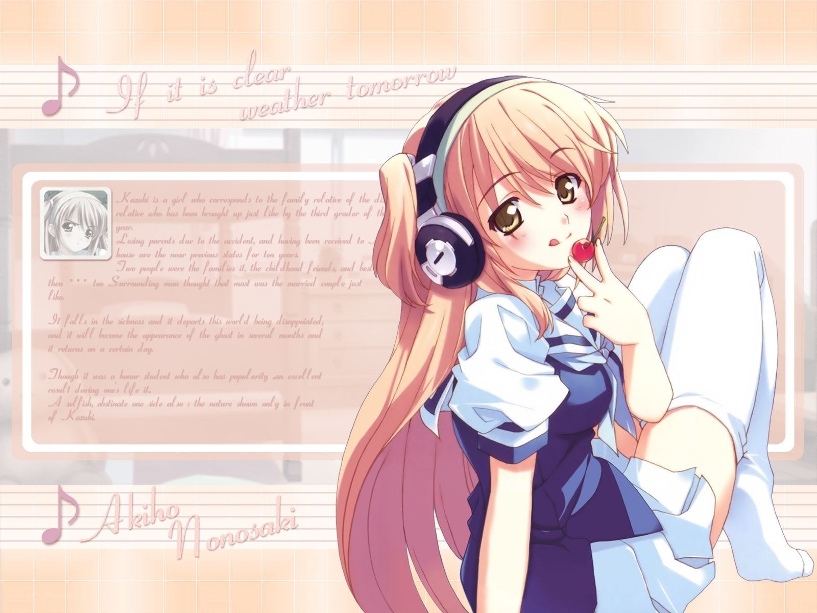 Anime girl with headphones