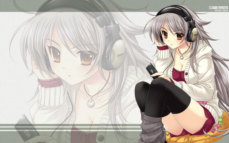 anime girl with headphones