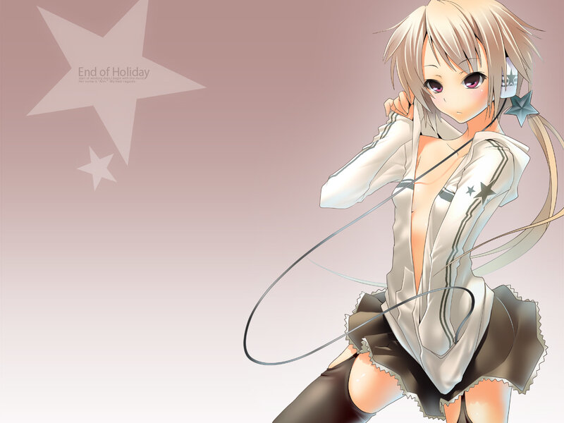 Anime girl with headphones