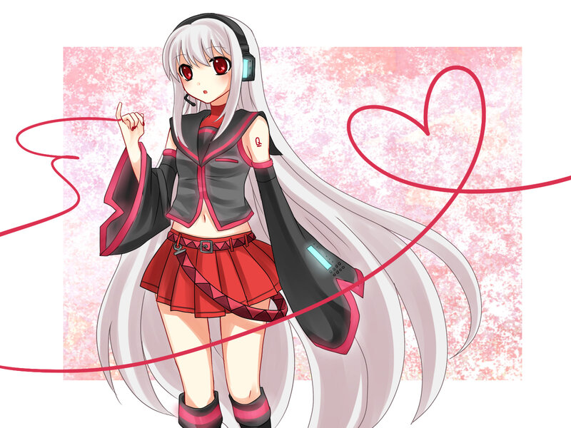 anime girl with headphones