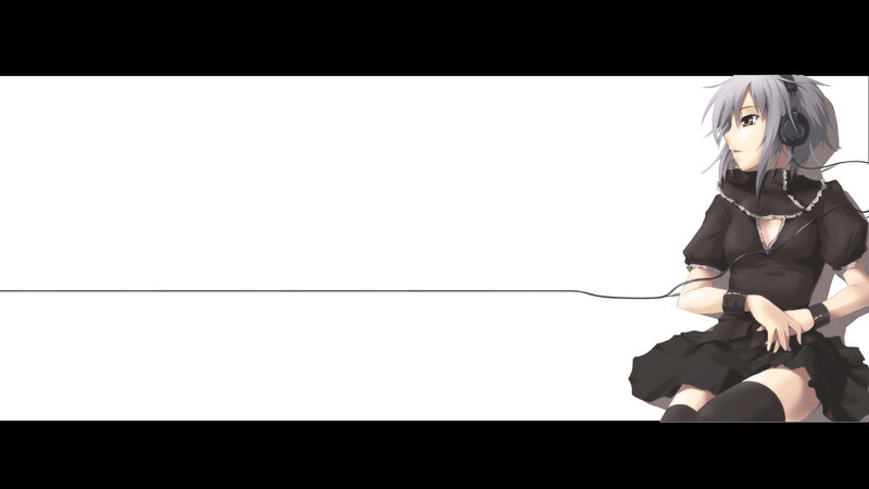 anime girl with headphones