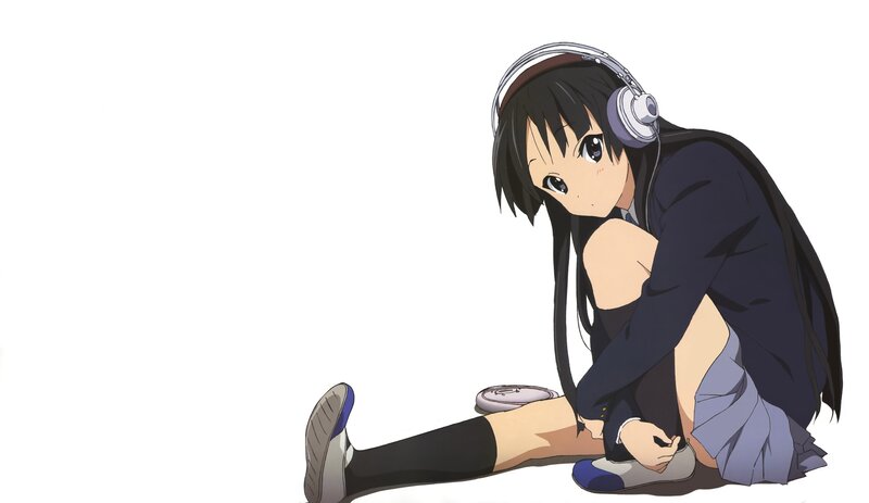 Anime girl with headphones