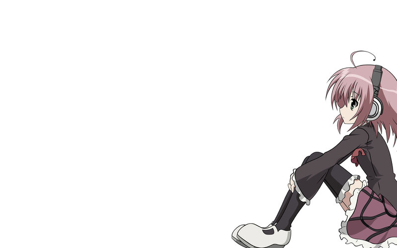 anime girl with headphones