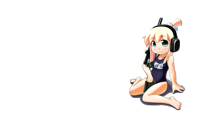 anime girl with headphones