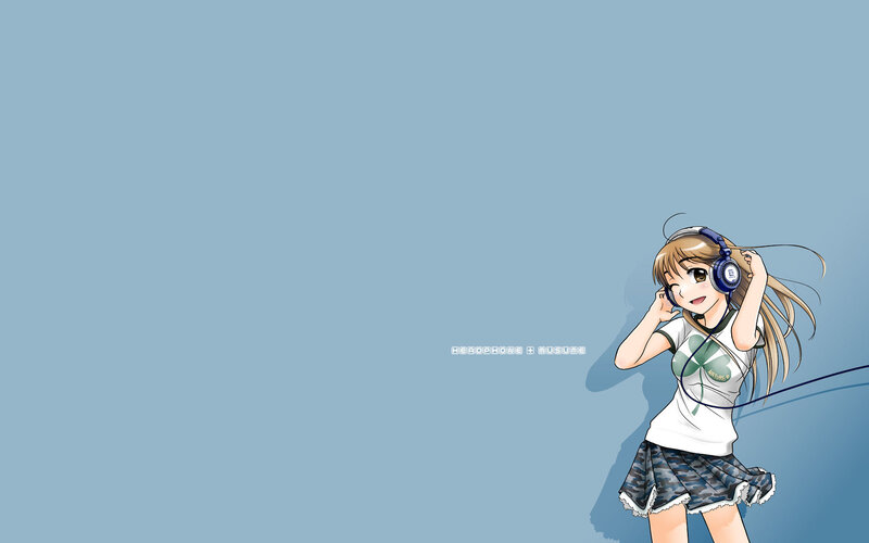 anime girl with headphones