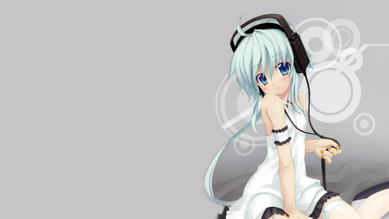 anime girl with headphones