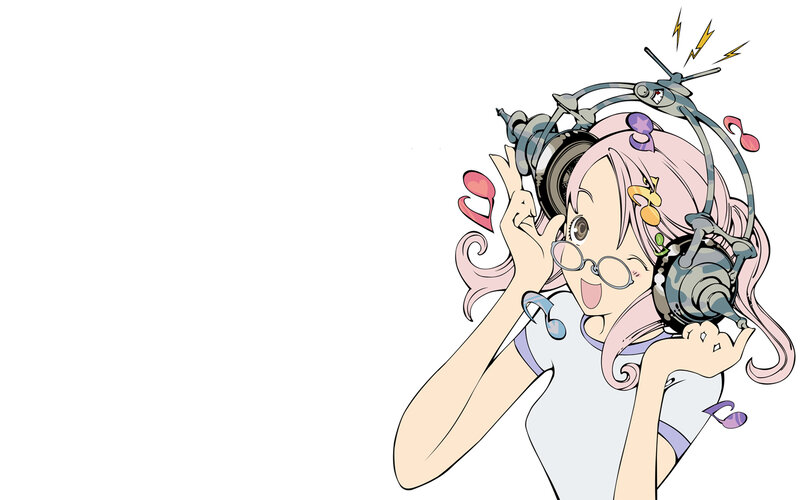 anime girl with headphones