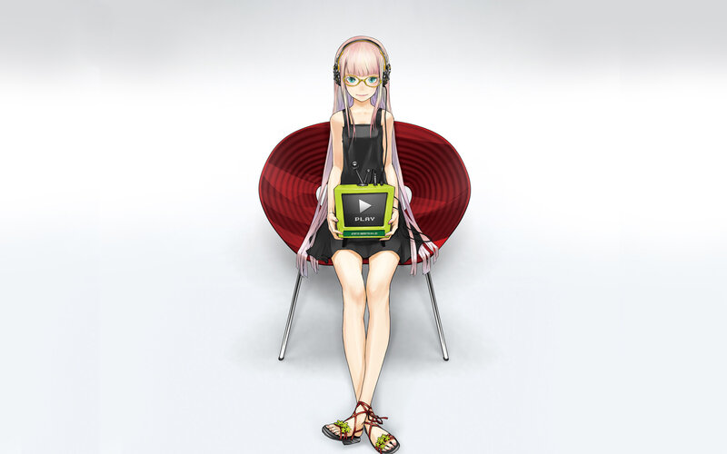 Anime girl with headphones