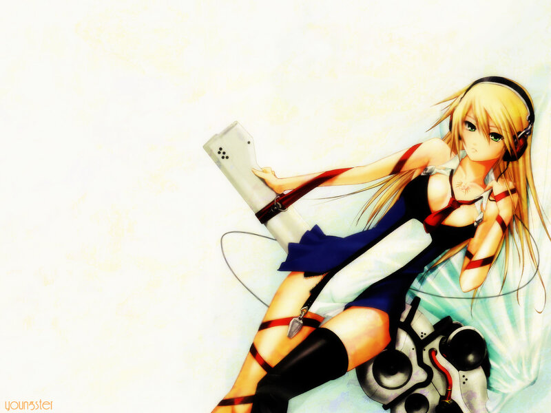 Anime girl with headphones