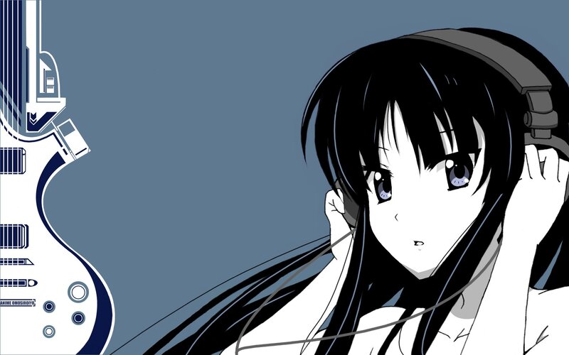 anime girl with headphones