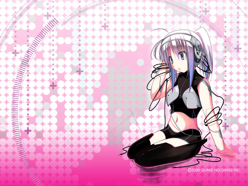 anime girl with headphones