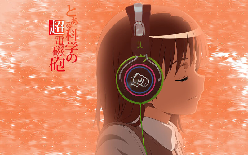 anime girl with headphones