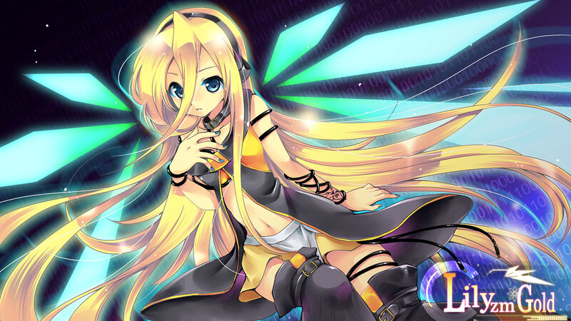 Anime girl with headphones
