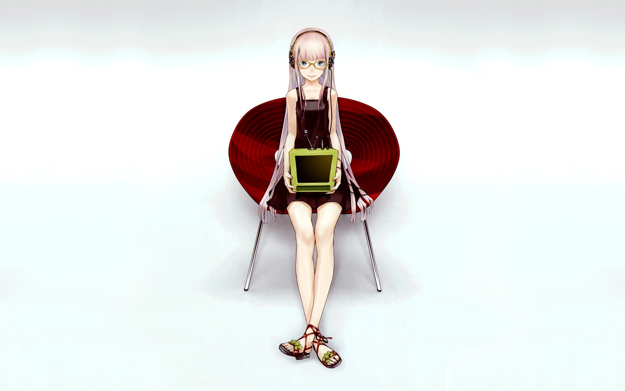 Anime girl with headphones