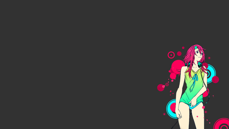 anime girl with headphones