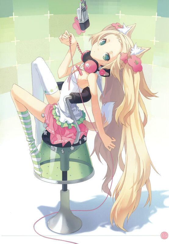 anime girl with headphones
