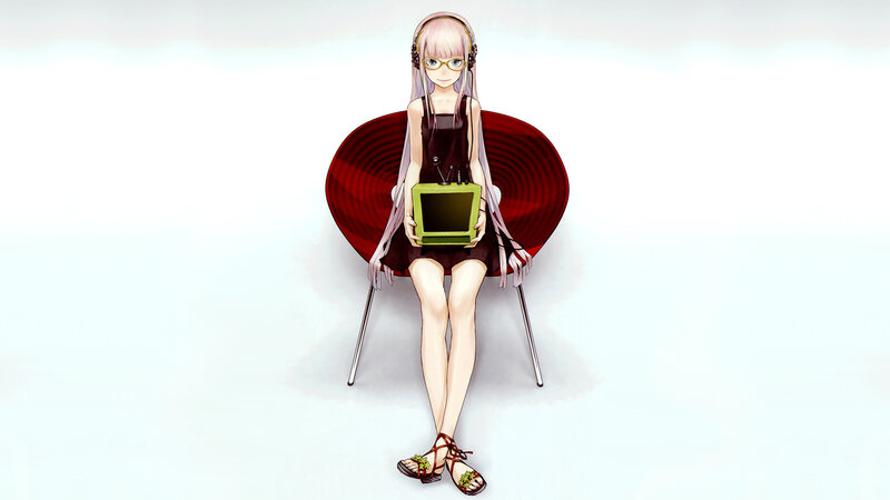 anime girl with headphones