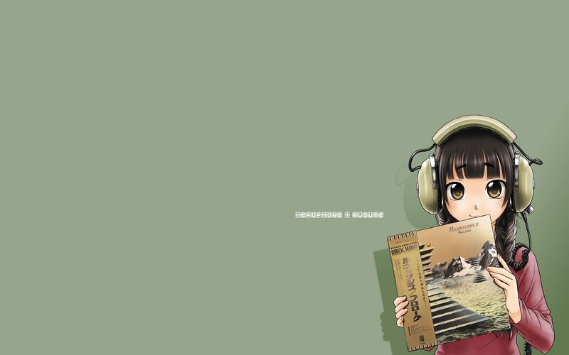 Anime girl with headphones