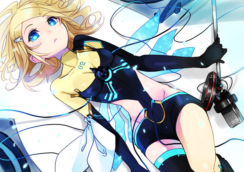 anime girl with headphones