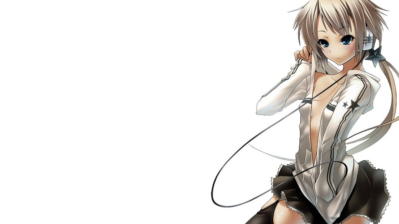 anime girl with headphones
