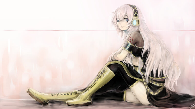 anime girl with headphones