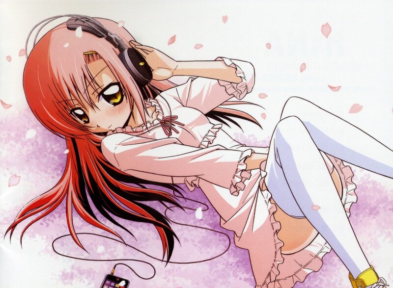 Anime girl with headphones
