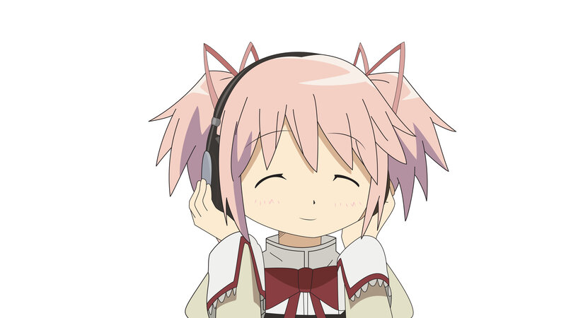 anime girl with headphones