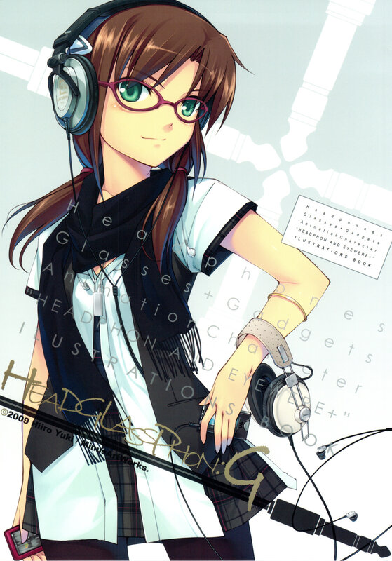 anime girl with headphones