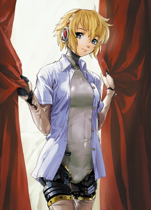 anime girl with headphones