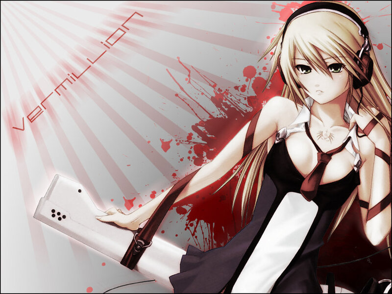 anime girl with headphones