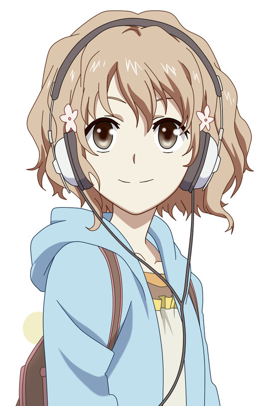 anime girl with headphones