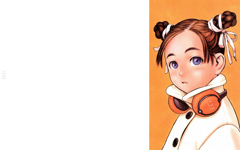 anime girl with headphones
