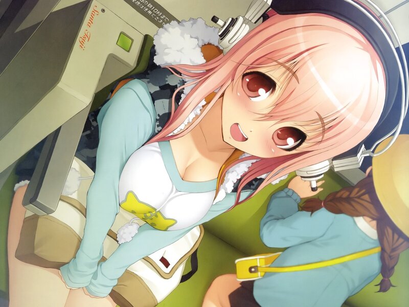 anime girl with headphones