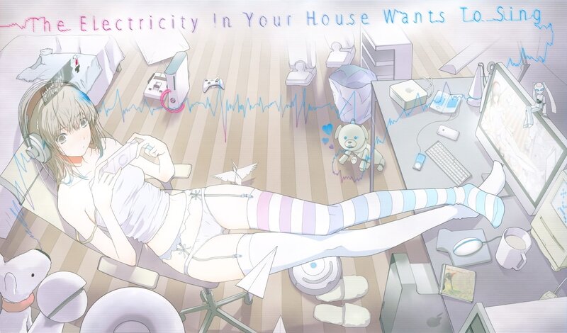 Anime girl with headphones