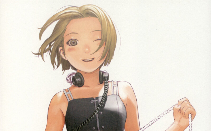 anime girl with headphones