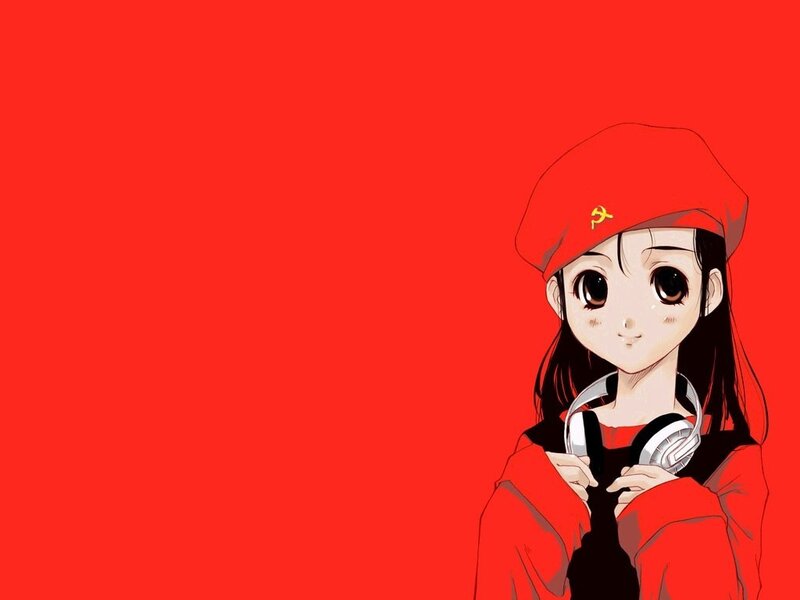 anime girl with headphones