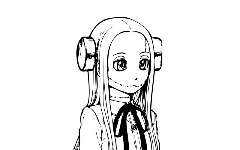 anime girl with headphones