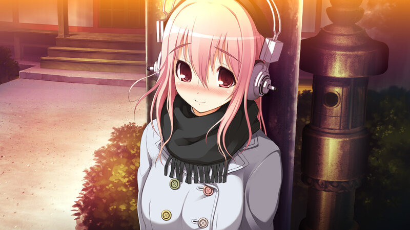 anime girl with headphones