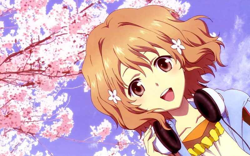 anime girl with headphones
