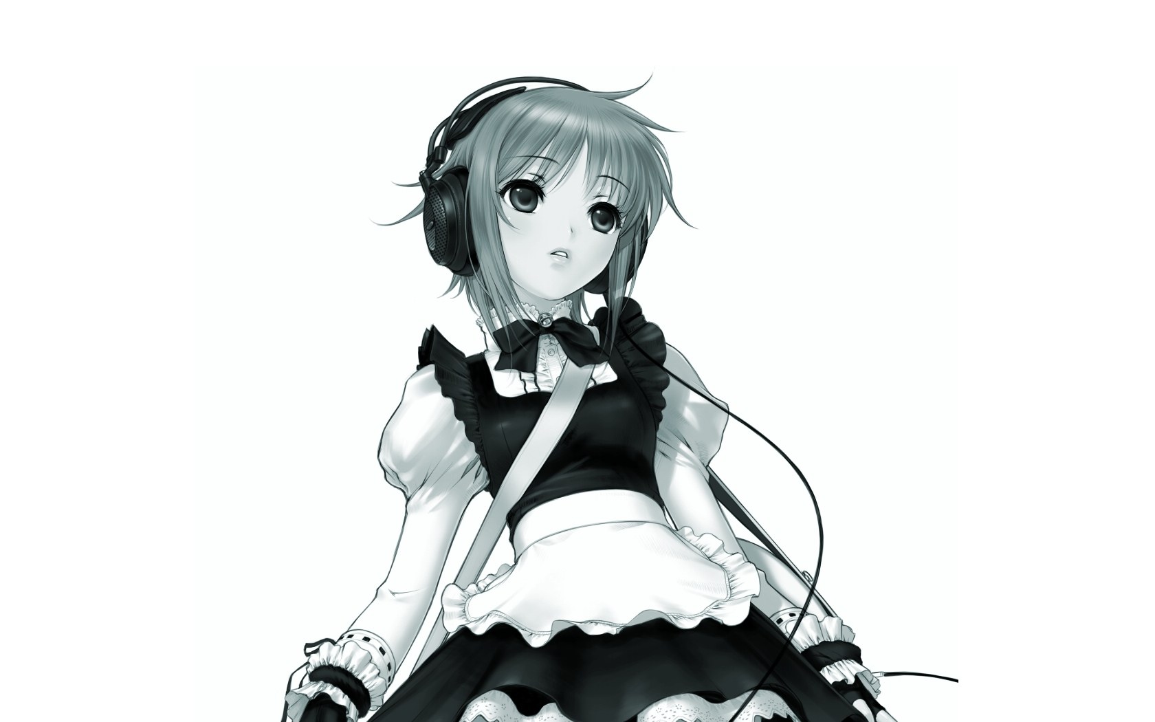 anime girl with headphones