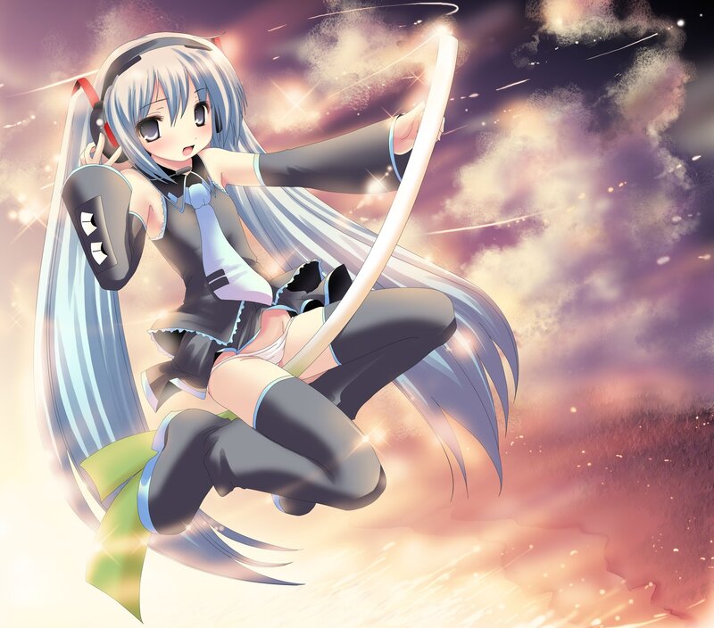 Anime girl with headphones