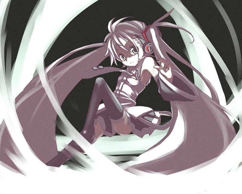 anime girl with headphones