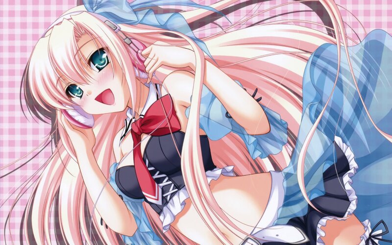 anime girl with headphones