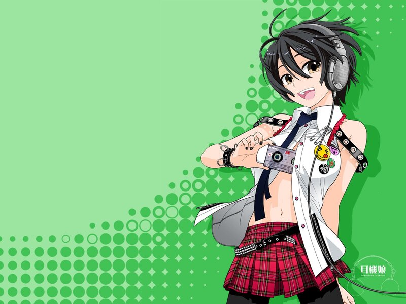 anime girl with headphones