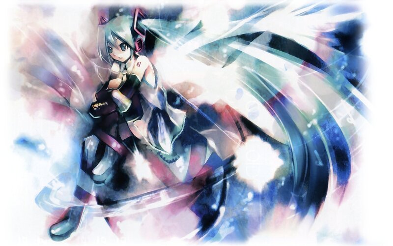 anime girl with headphones