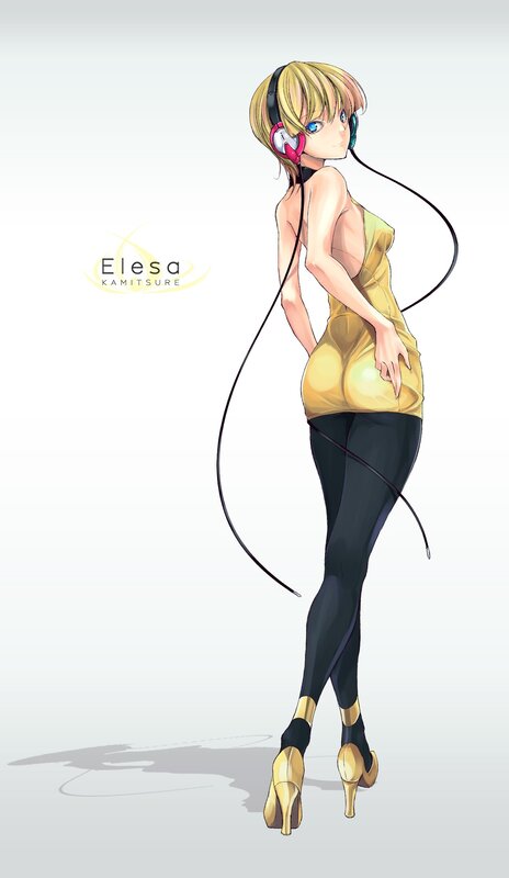 Anime girl with headphones