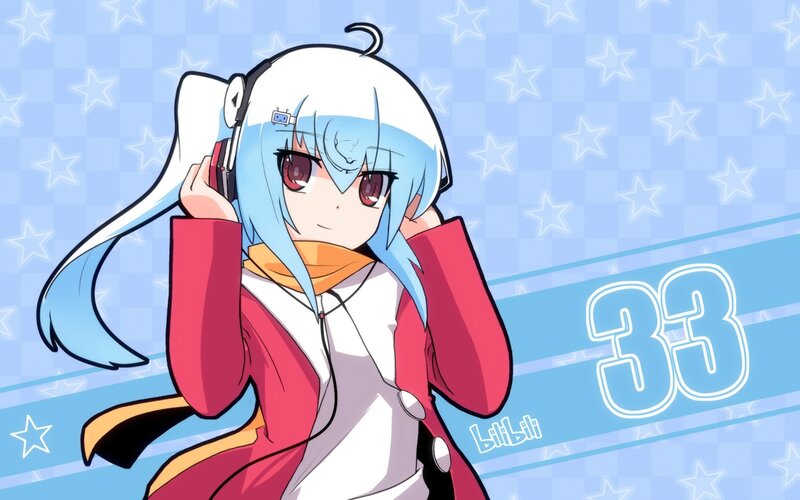 Anime girl with headphones
